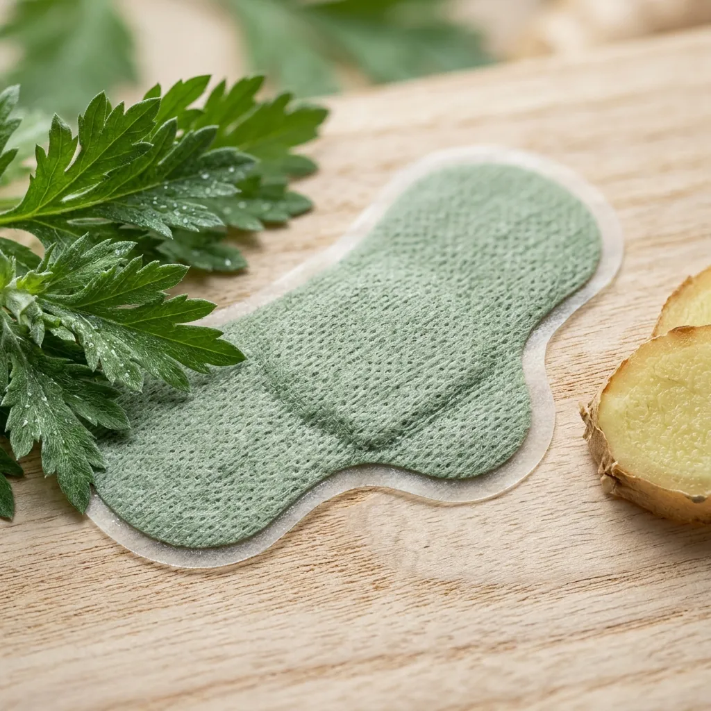 Close-up of the breathable green fabric texture and butterfly contour of Hewelth Knee Patch